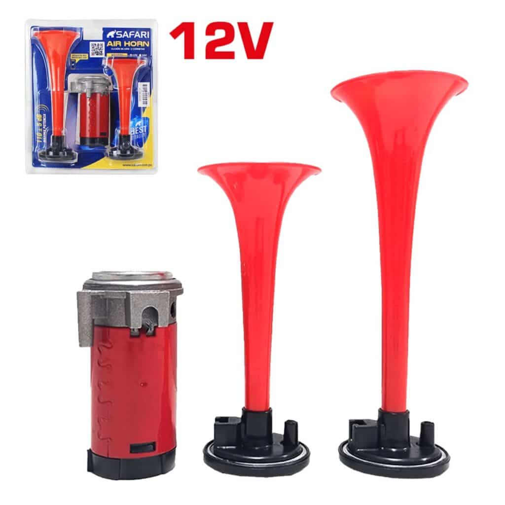 CLAXON 2 CORNETAS 12V ROJO – H06320-12V
