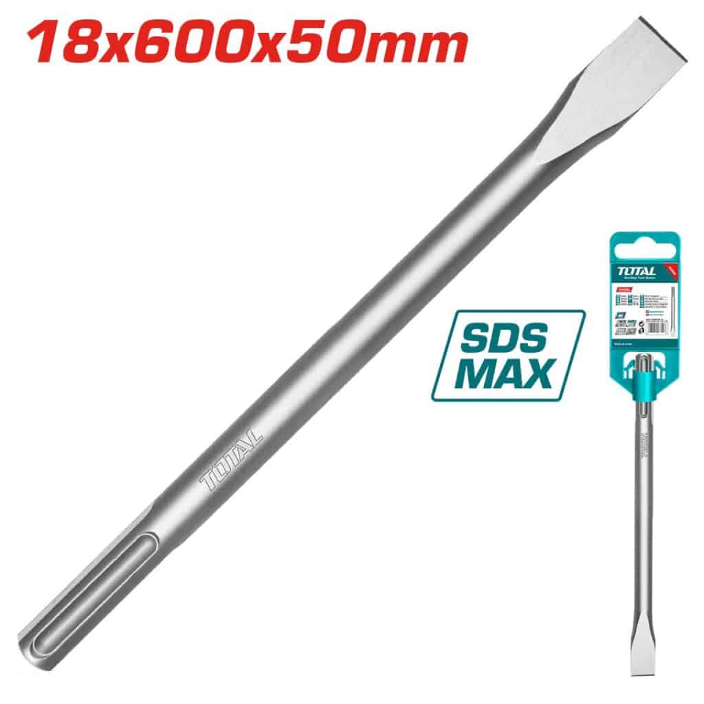 CINCEL PUNTA PLANA SDS MAX 18X600X50MM PLANO INDUSTRIALTOTAL – TAC15221832