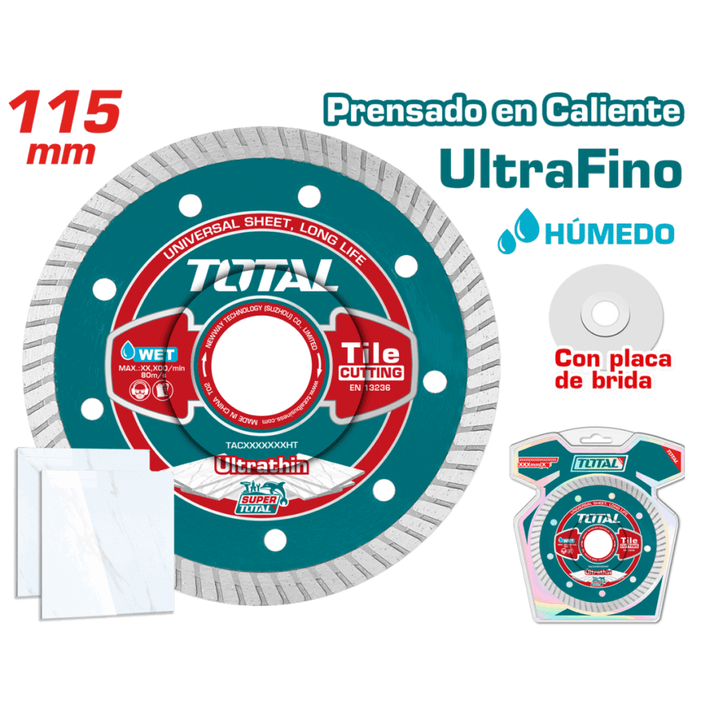 DISCO DIAMANTADO PORCELANATO 4.5″ (115X22.2MM) GROSOR: 0.8MM HUMEDO – TAC2131151HT