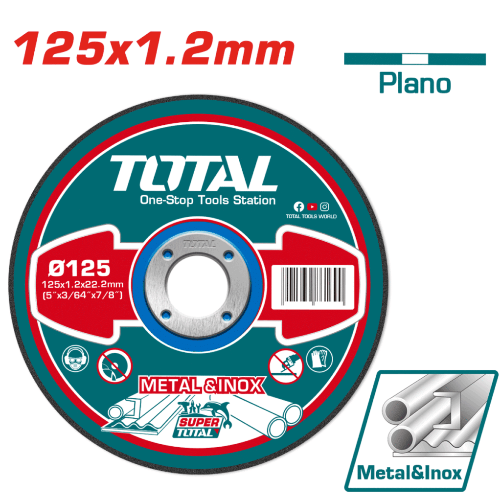 DISCO ABRASIVO CORTE METAL 5″ (10 UNIDADES) 125×1.2×22.2MM TOTAL – TAC2211253