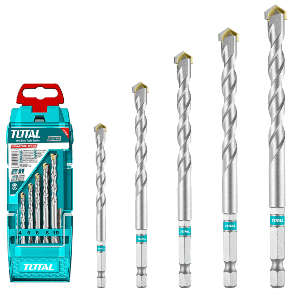 BROCA ALBAÑILERIA  SET 5PCS 4-10MM ESTUCHE HEX TOTAL – TACSD6055