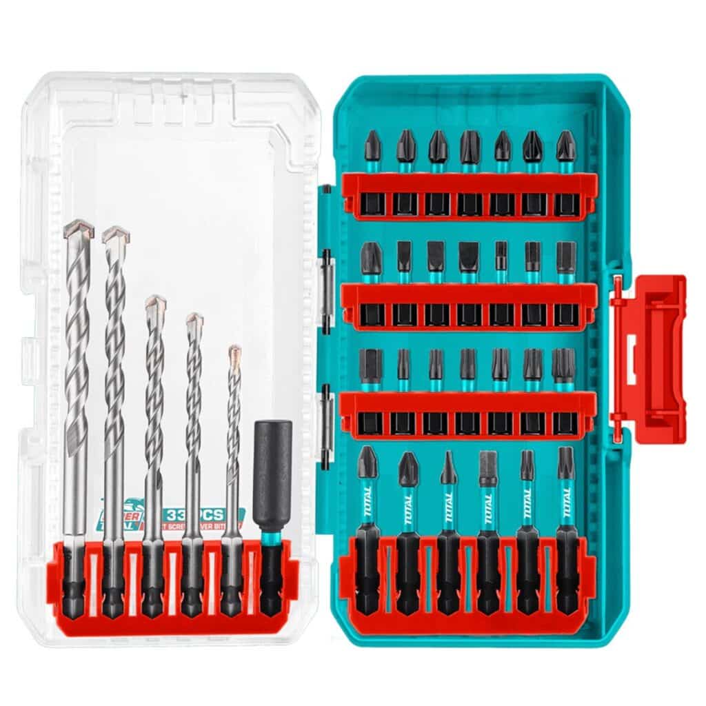 SET DE PUNTAS PARA DESTORNILLADOR DE IMPACTO + BROCAS 33PCS INDUSTRIAL – TACSDL11303