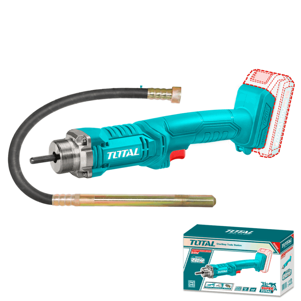 VIBRADOR CONCRETO LI-ION 20V POKER 35X1200MM 2300RPM TOTAL – TCVLI202301