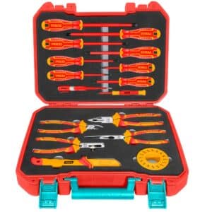 SET DE HERRAMIENTAS MANUALES DIELECTRICOS 1000V 16 PZS - MALETIN INDUSTRIAL - THKITH1601