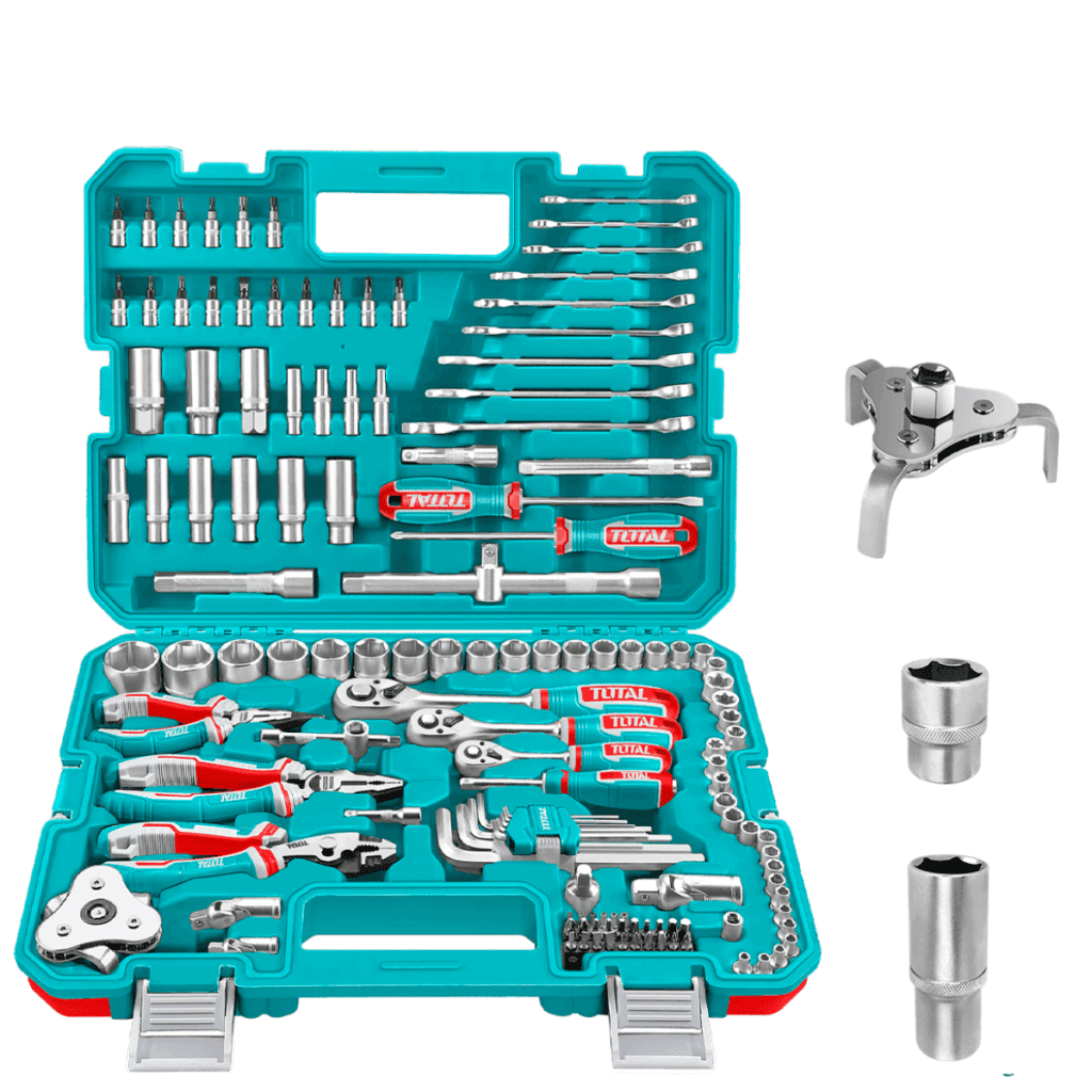 SET HERRAMIENTAS  RACHET COMBINADAS 135 PZS INC MALETIN INDUSTRIAL TOTAL- THKTHP21356