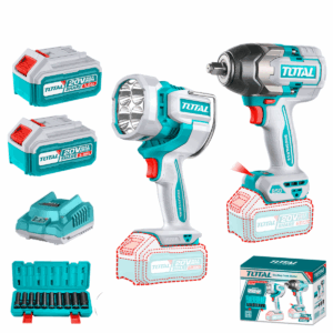 COMBO LLAVE IMPACTO 850N.M + LINTERNA 20V +ACC 2X5.0AH INDUSTRIAL TOTAL- TOSLI241181