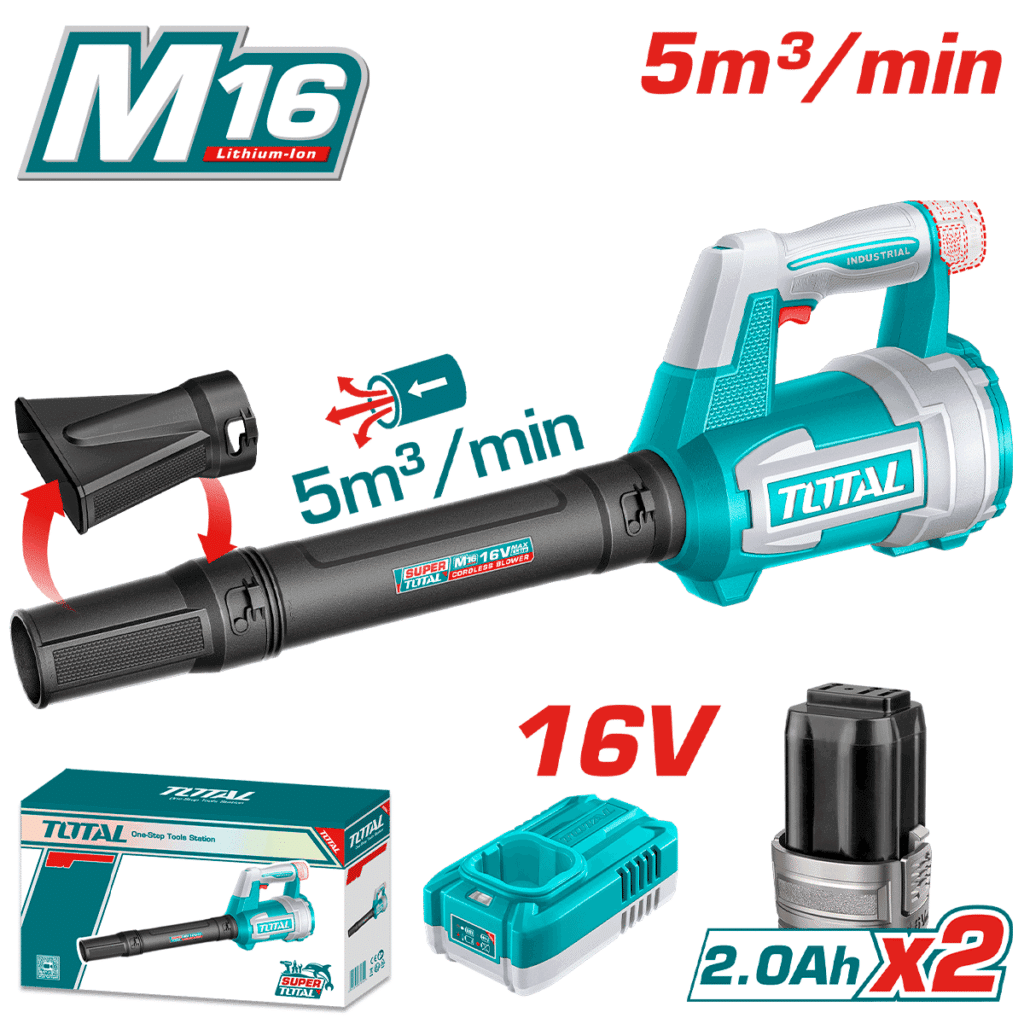 SOPLADORA 16V 0-13000RPM 5M3/MIN 50M/S 2X2.0AH INDUSTRIAL – TABLI168082