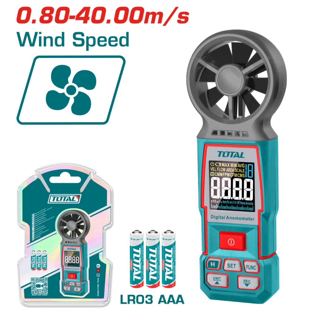ANEMOMETRO DIGITAL 0.80-40M/S RES:0.01 BAT:3XAAA – TETAN031
