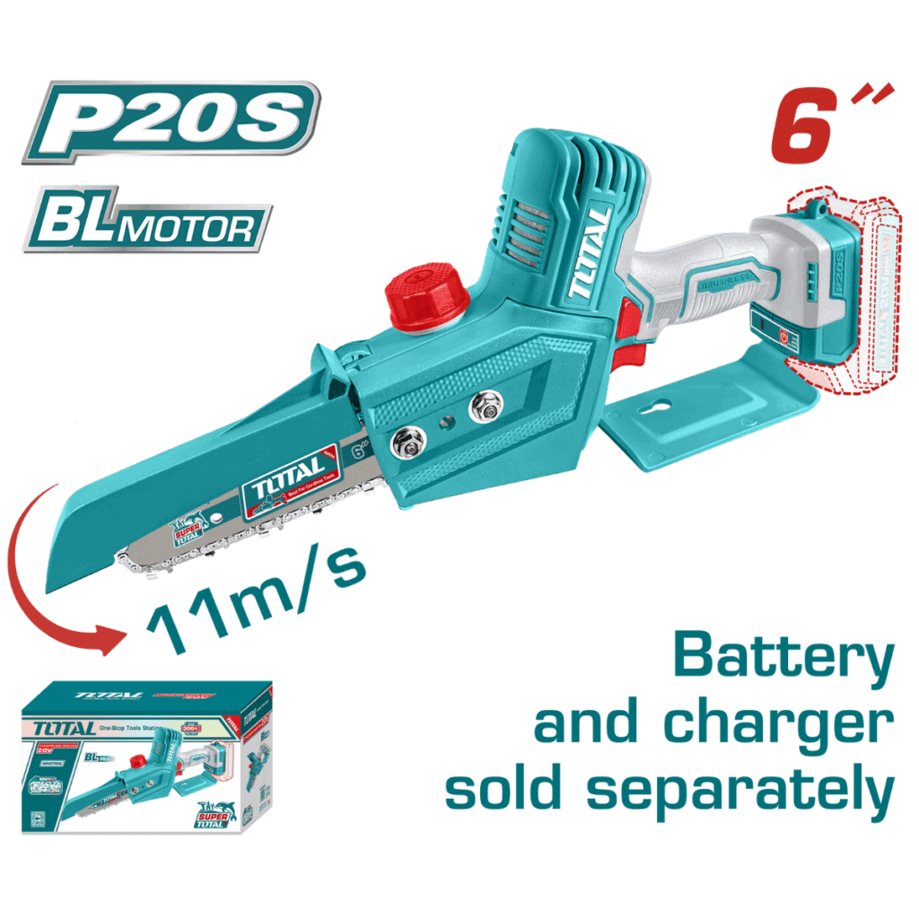 SIERRA DE CADENA LI-ION 20V 6″ 15CM 11M/S + ACC – TGSLI2068