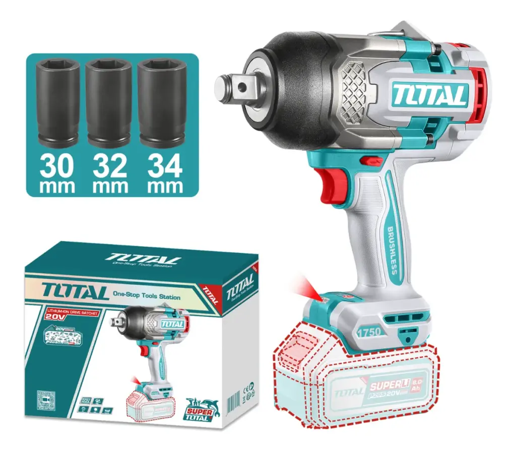 LLAVE DE IMPACTO 1750NM 3/4″ BRUSHLESS 20V 2200BPM INDUSTRIAL TOTA – TIWLI201751