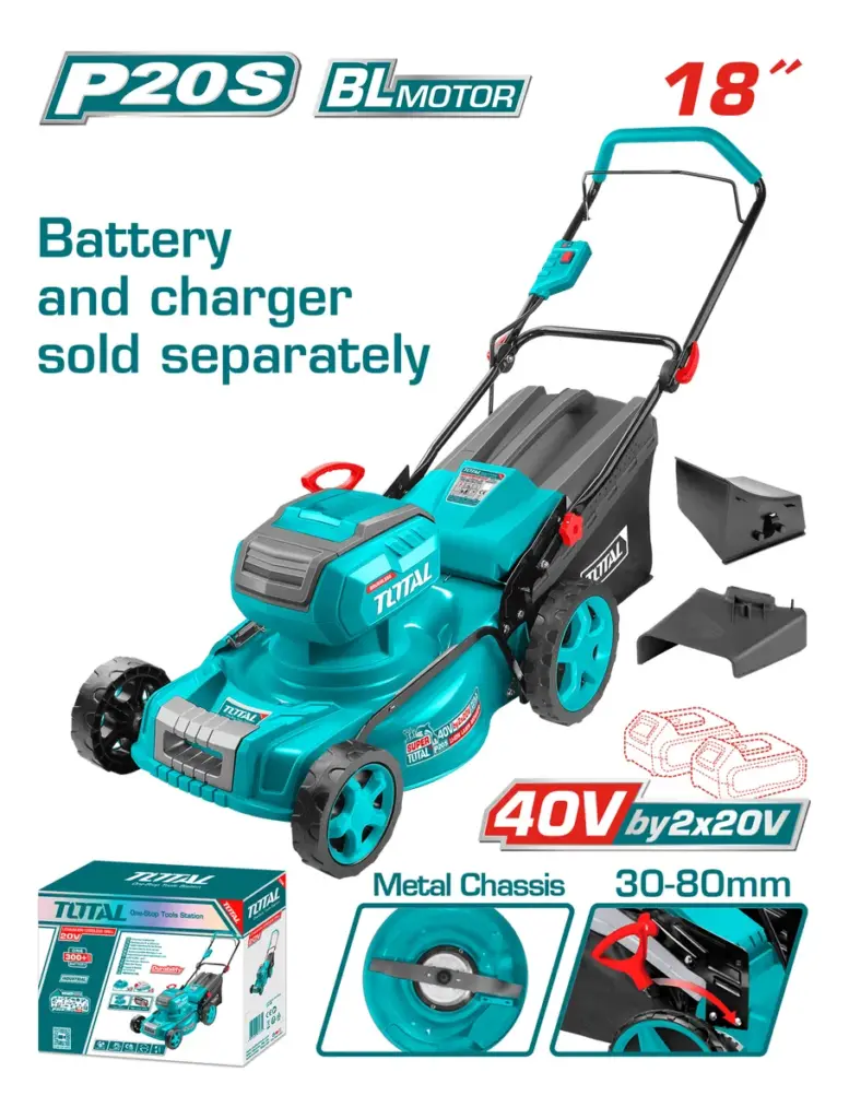 CORTA CESPED 40V (20V+20V) 2800RPM C:460MM ALT:30-80MM 8G B:60L INDU – TLMLI20185