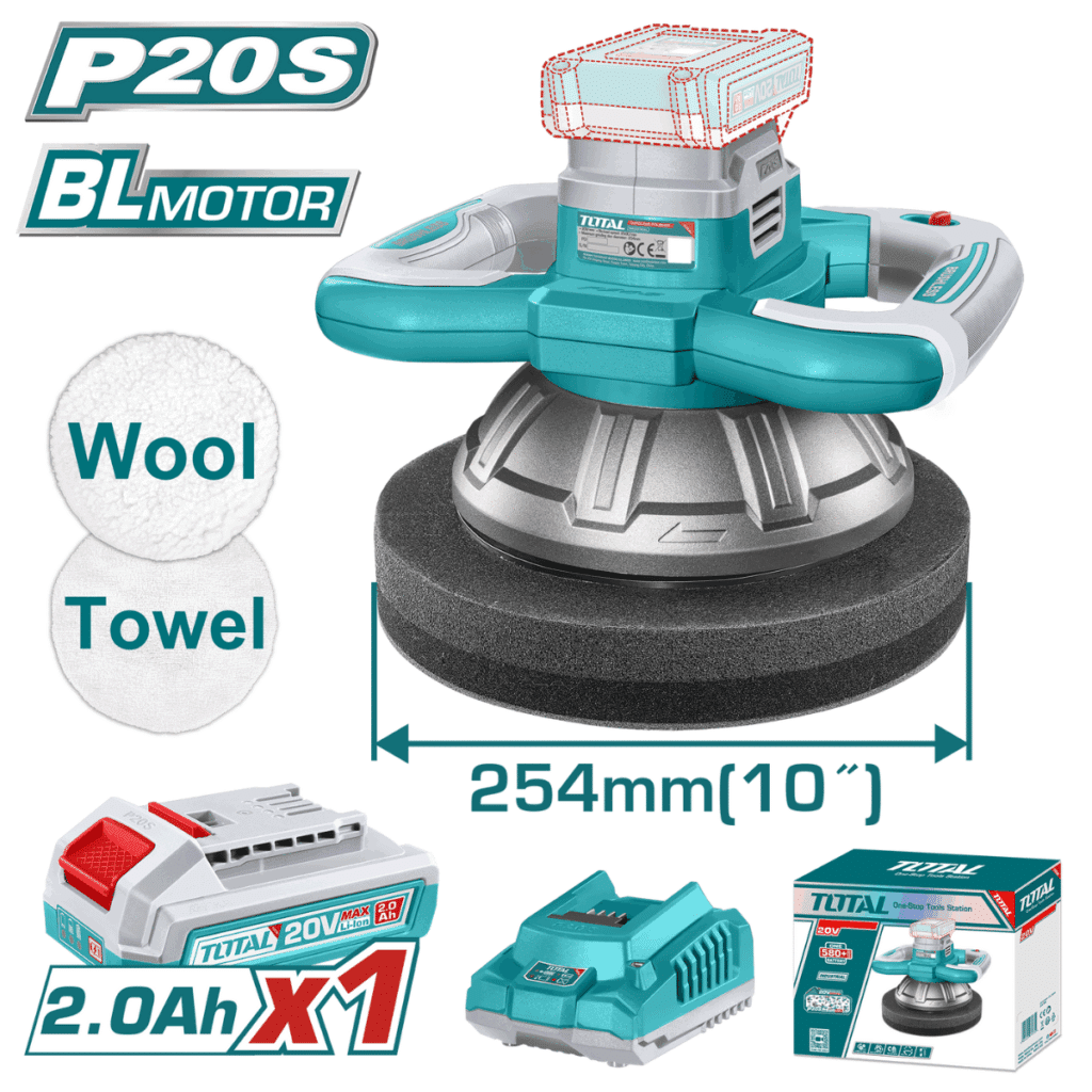 PULIDORA 20V 254MM 25000RPM BLMOTOR 1X2.0AH +ACC INDUSTRIAL – TOPLI2025481
