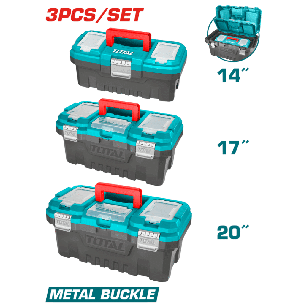 SET CAJA HERRAMIENTAS NEW PP 14 / 17 / 20 PULGADAS HEBILLA METALICA – TPBXK0032