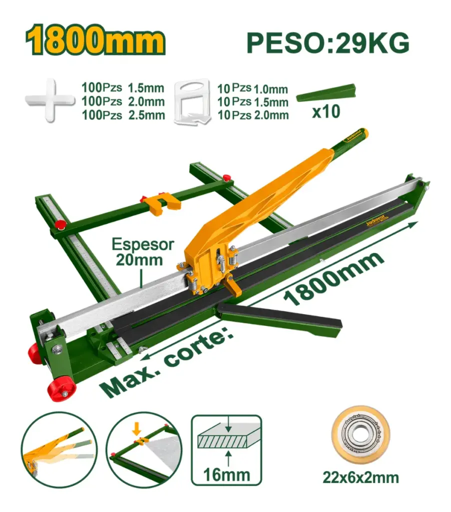 CORTA MAYOLICA 1800MM CORTE 16MM HOJA 22X6X6MM – JDTR1801