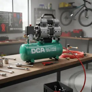 COMPRESORA 10 LITROS OIL-FREE 1200W 2850/MIN 8BAR 78L/MIN DCA - AQE1300/10L