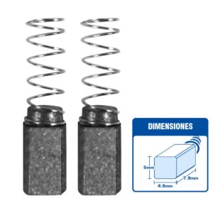 CEPILLO DE CARBON 7.9x4.9x5MM  X 2 PZS - 202507-CB