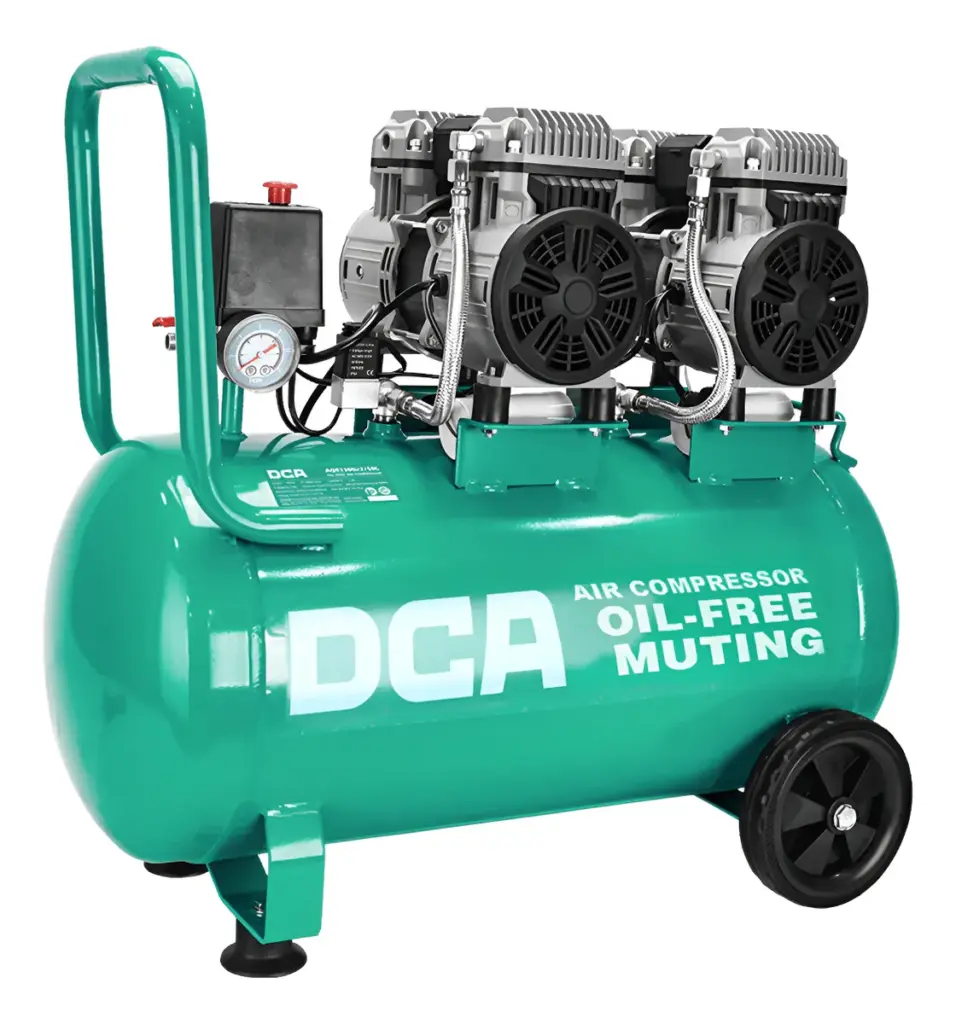 COMPRESORA 50 LITROS OIL-FREE 1300W 2850/MIN 8BAR 156L/MIN DCA – AQE1300×2/50L