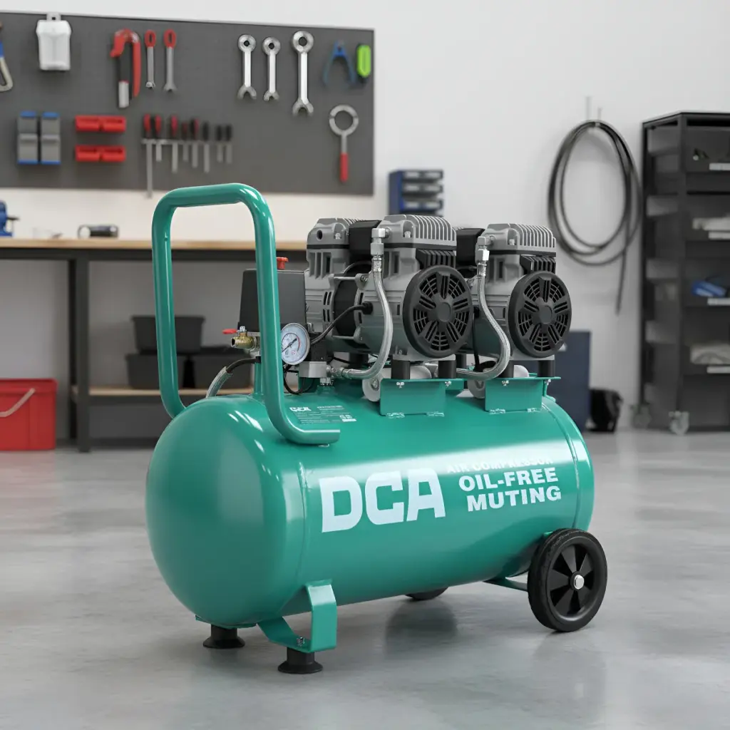 COMPRESORA 50 LITROS OIL-FREE 1300W 2850/MIN 8BAR 156L/MIN DCA – AQE1300×2/50L