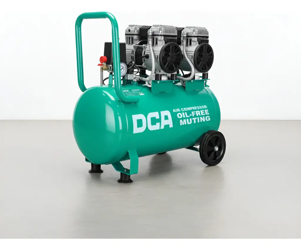 COMPRESORA 50 LITROS OIL-FREE 1300W 2850/MIN 8BAR 156L/MIN DCA – AQE1300×2/50L