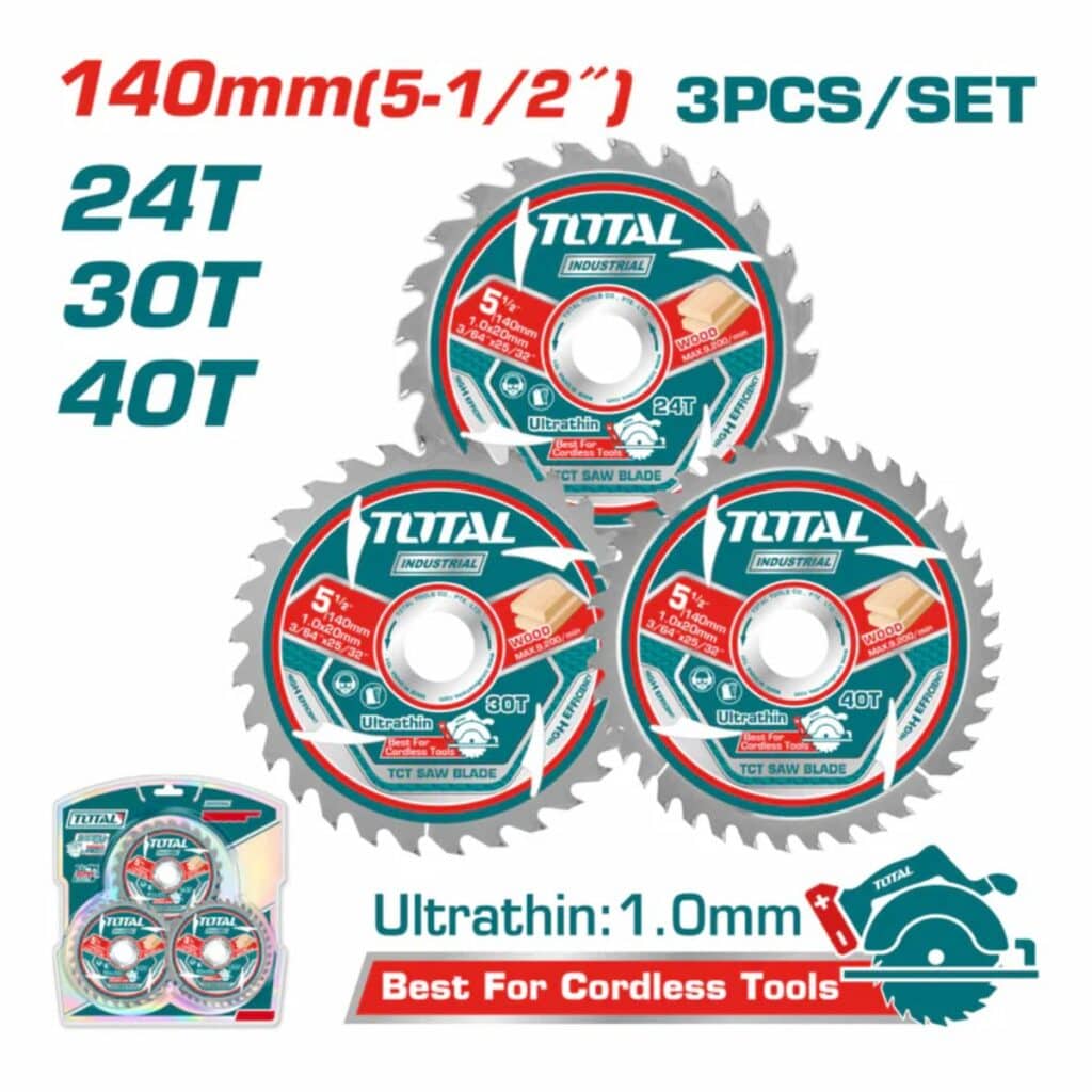 SET DISCOS DENTADOS 140MM 3PCS 24T/30T/40T EFFX2 ULTRA DELGADO: 1MM IN – TAC236140