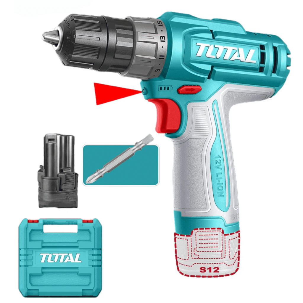 TALADRO 12V S12 20NM 0.8-10MM 0-400/0-1500RPM (15+1) 2X1.5AH TYPE-C + – TDLI12206