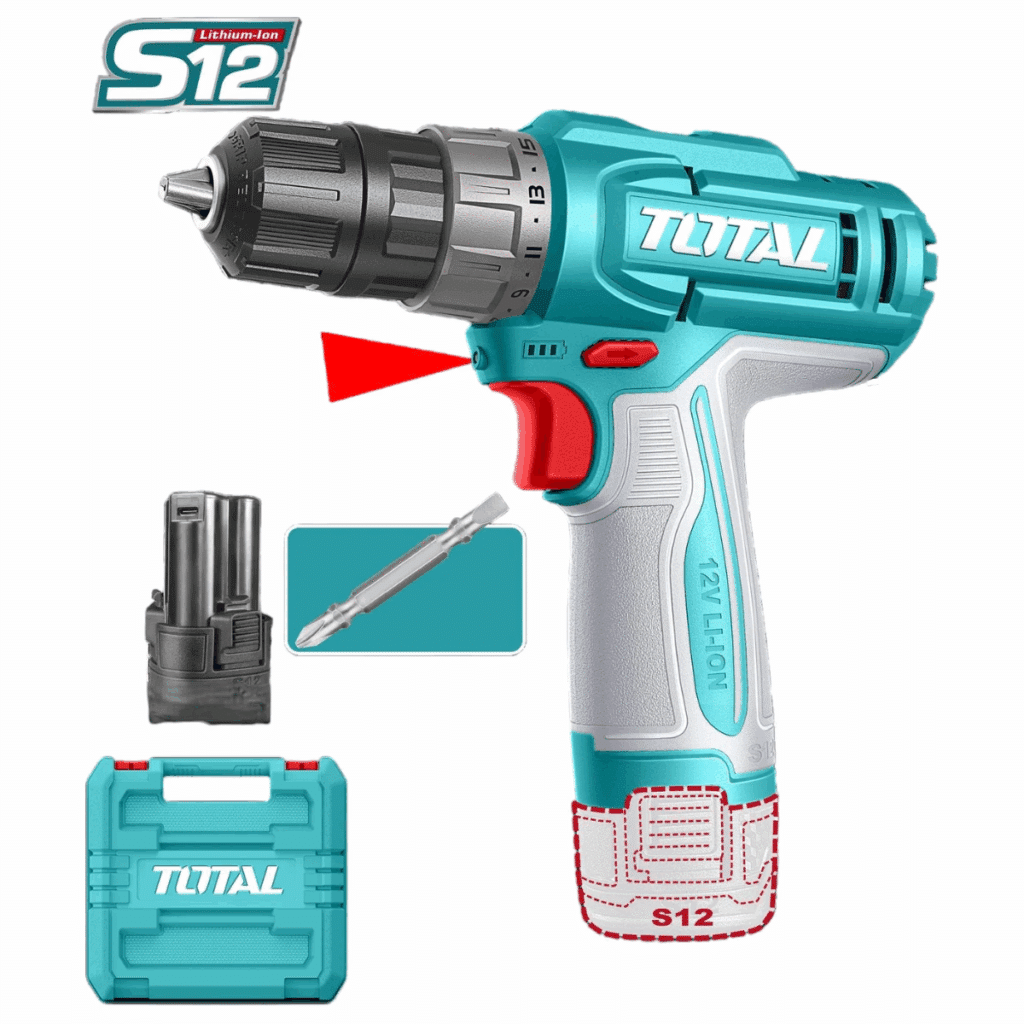 TALADRO 12V S12 20NM 0.8-10MM 0-400/0-1500RPM (15+1) 2X1.5AH TYPE-C + – TDLI12206