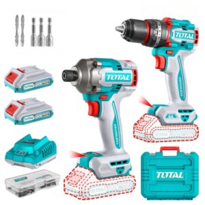 COMBO 2 EN 1 TALADRO IMPACTO 96NM + LLAVE IMPACTO 850NM 2X4.0AH + AC - TOSLI250586