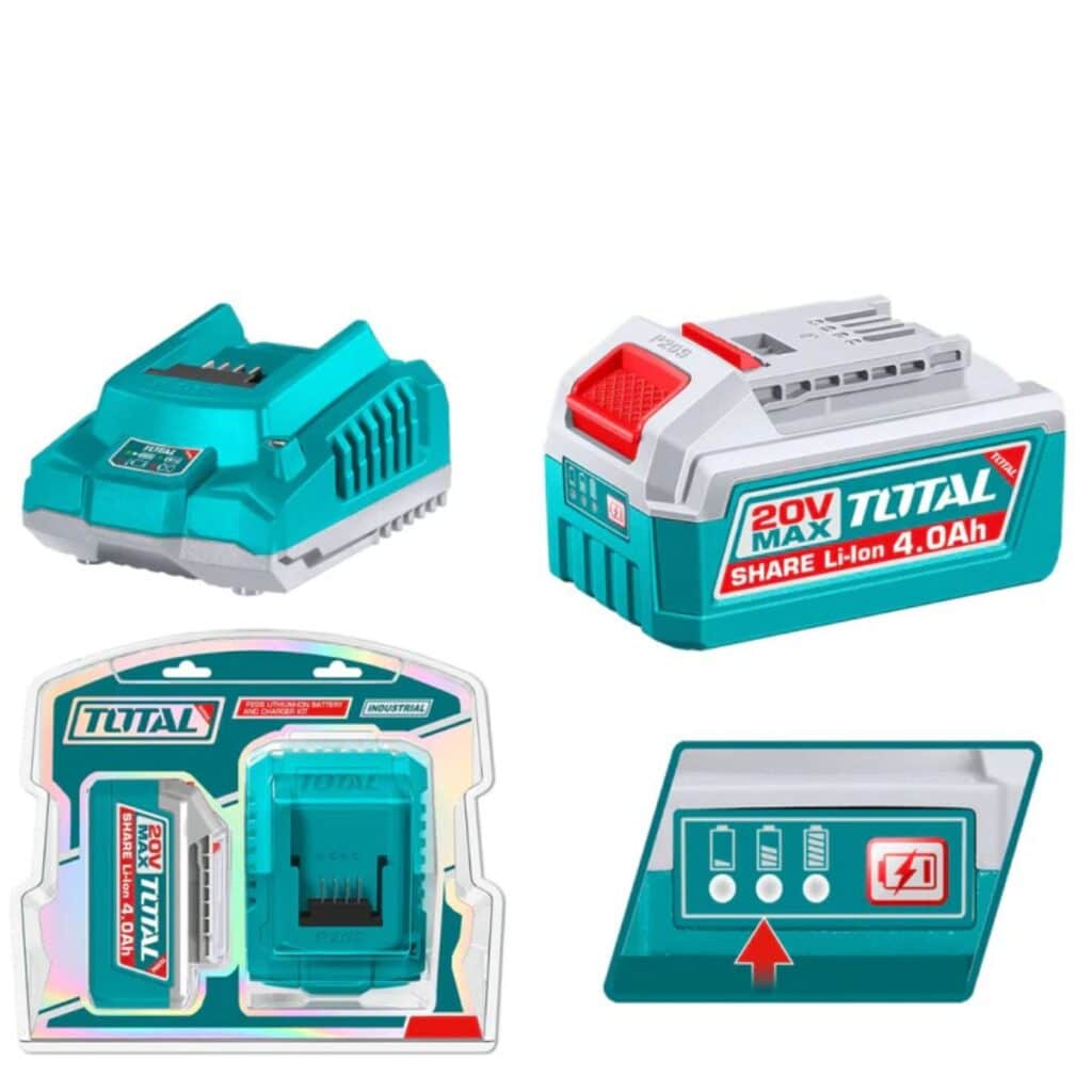 SET DE BATERIAS LI-ION 20V 4.0AH + CARGADOR INDUSTRIAL – TFBCPK1012
