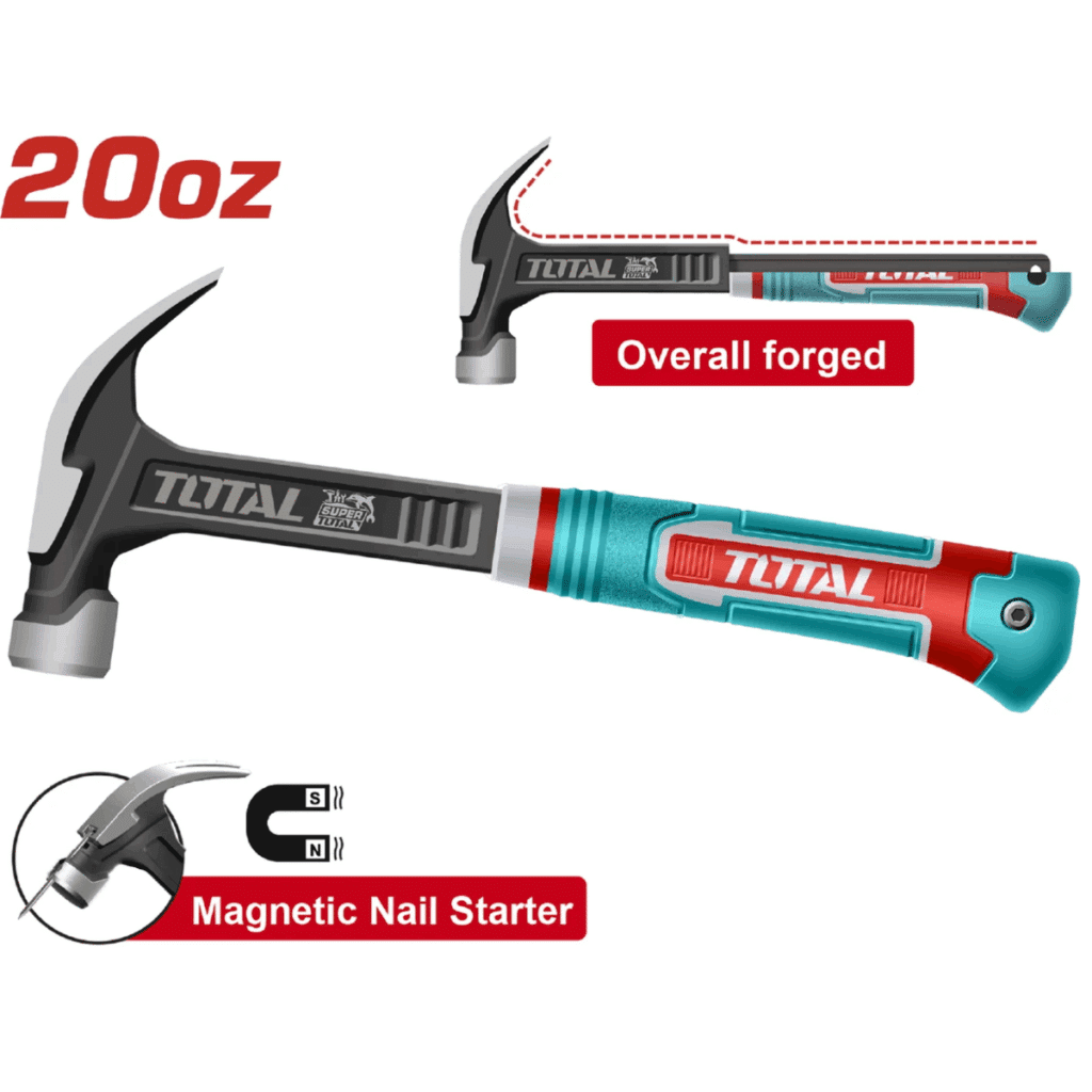 MARTILLO DE UÑA MANGO FIBRA DE VIDRIO 20OZ/560G ACERO CARBON MAGNETIC – THCH61020L