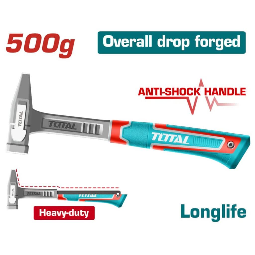 MARTILLO MECANICO MANGO FIBRA DE VIDRIO 500G ANTI-SHOCK HD INDUSTRIAL – THMH62500L