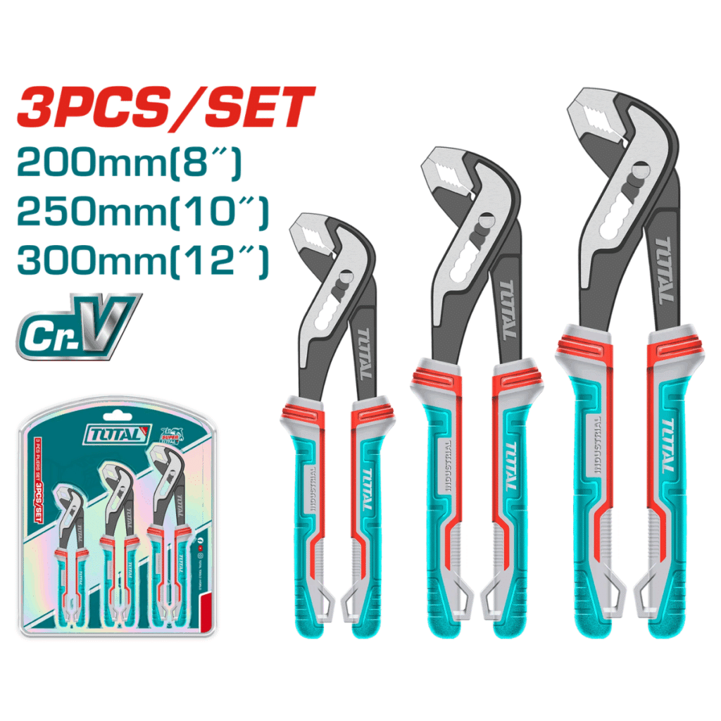 SET DE ALICATES PARA TUBOS 8 / 10 / 12 INCH CR-V / MANGO TPR INDUSTRIA – THT2PK231