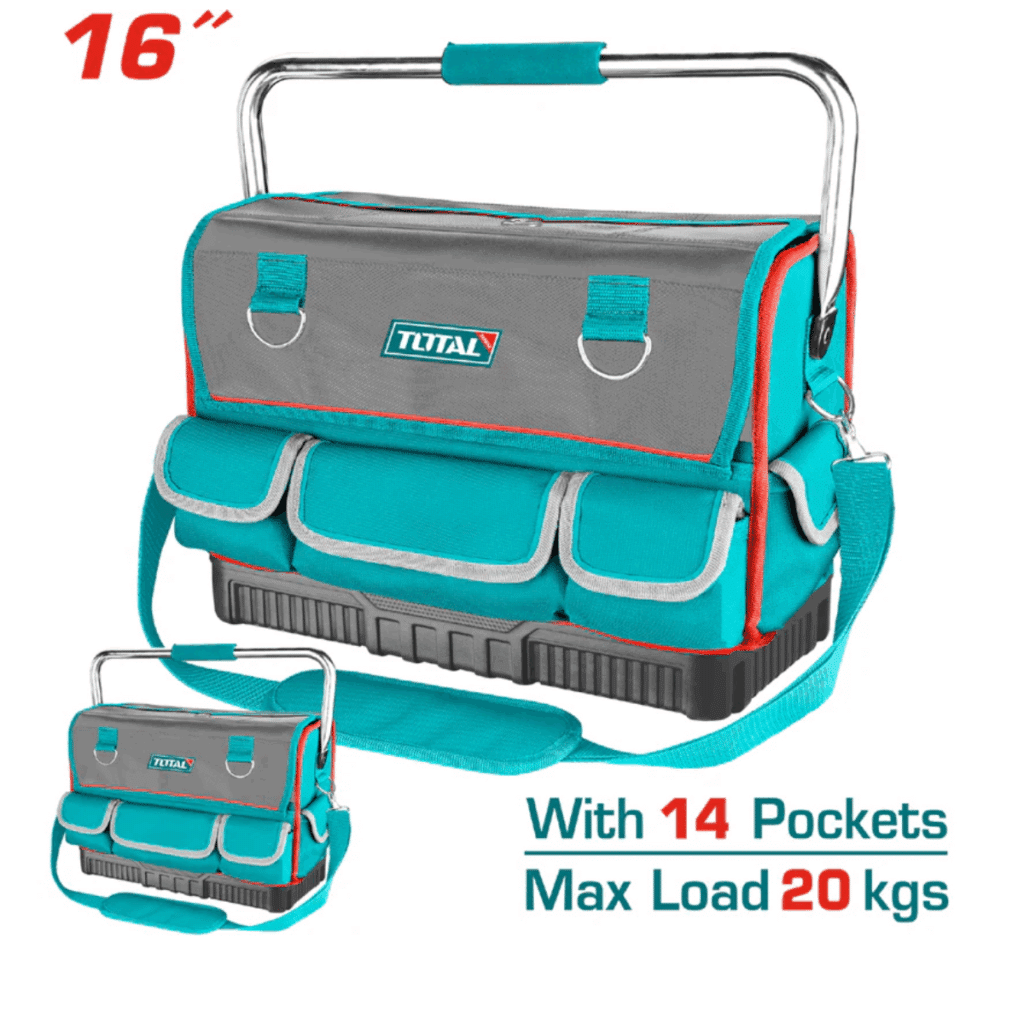 MALETIN DE HERRAMIENTAS 16PULG 14 BOLSILLOS MAX 20KG POLIESTER 1680D AN – THT66L12