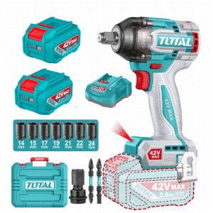 LLAVE DE  IMPACTO  42V 600NM 1/2" 2900BPM BRUSHLESS 2X2.0AH +ACCESORIOS TOTAL - TIWLI42602