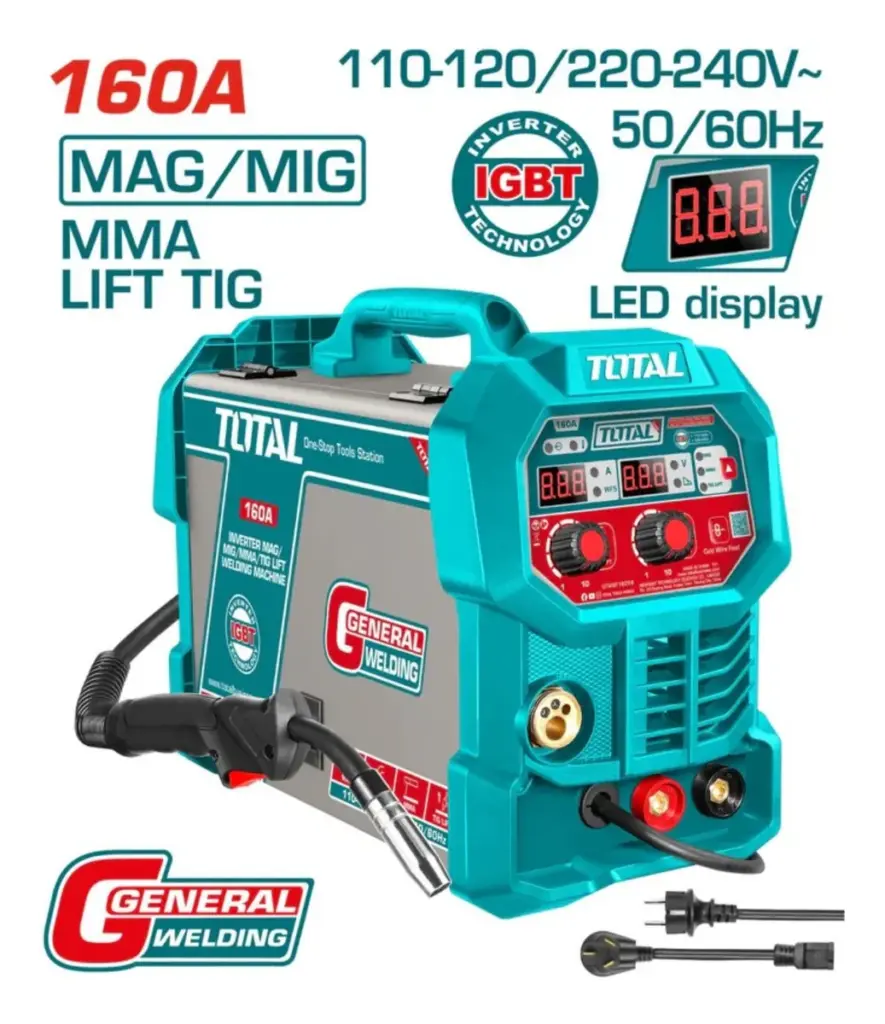 SOLDADORA INVERTER MAG/MIG/MMA/TIG LIFT 160A IGBT LED – TMGT16058