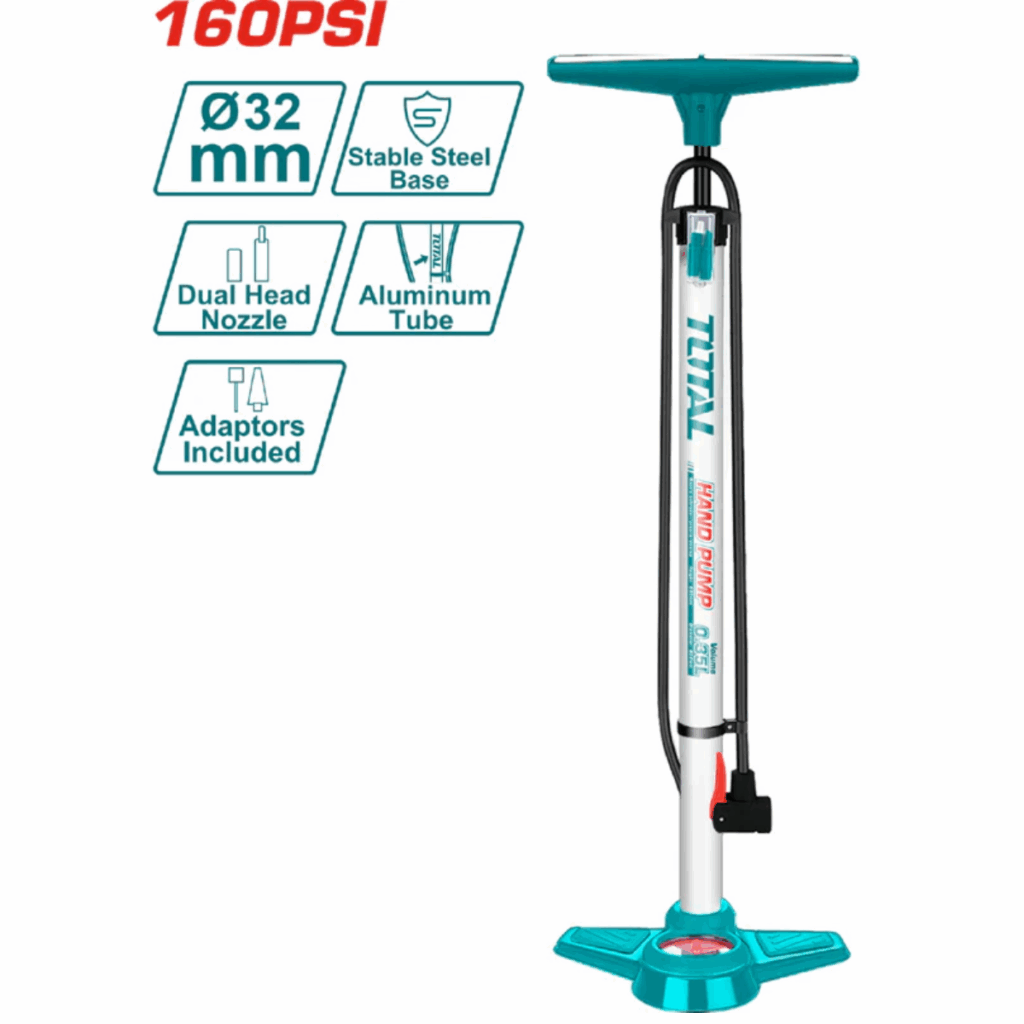 INFLADOR MANUAL 32X580MM BAR/PSI BASE ACERO ALTA PRESION – TMPP3201