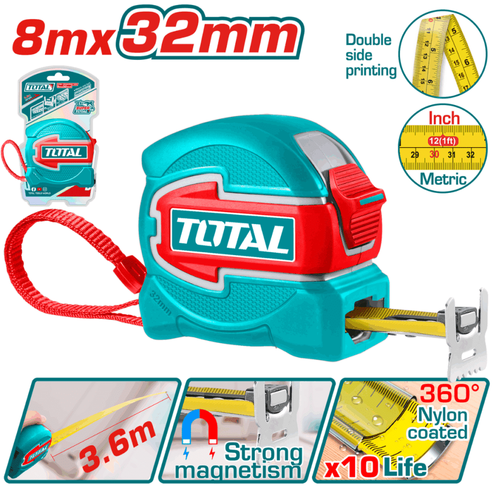 METRICA ACERO/NYLON DOBLE LADO MAGNET 8MX32MM – TMT80832