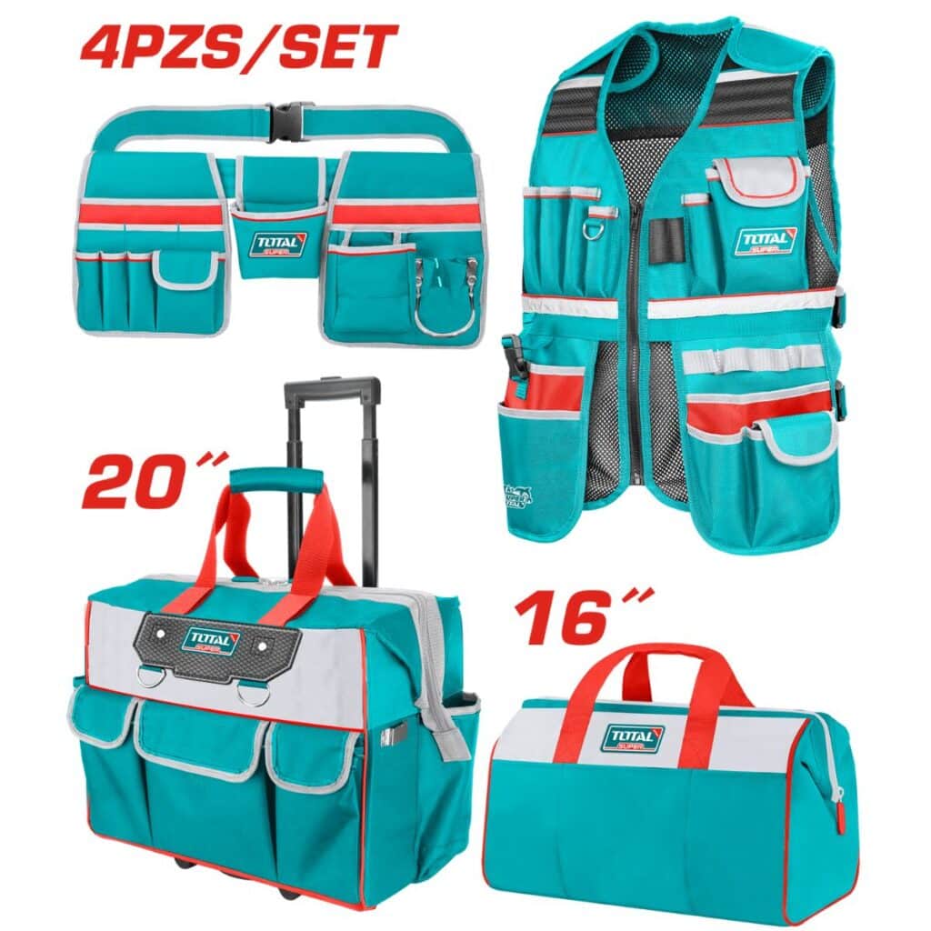 COMBO CHALECO + PORTA HERRAMIENTAS + MALETIN 16» Y MALETIN 20» – TOS230910