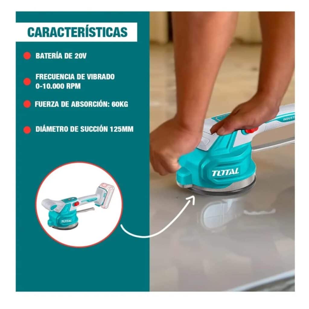 VIBRADOR BALDOSAS 20V 0-10000RPM ABS:60KG D:130MM 1X2.0AH + ACC INDUS – TTVLI20015