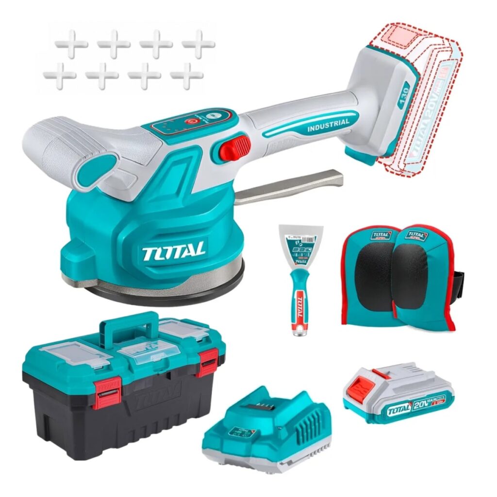 VIBRADOR BALDOSAS 20V 0-10000RPM ABS:60KG D:130MM 1X2.0AH + ACC INDUS – TTVLI20015