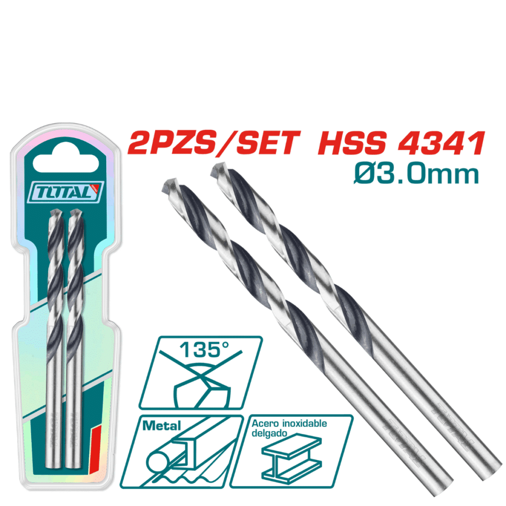 SET BROCA HSS 4341 D:3.0MM 135º 2PCS INDUSTRIAL – TAC1200034