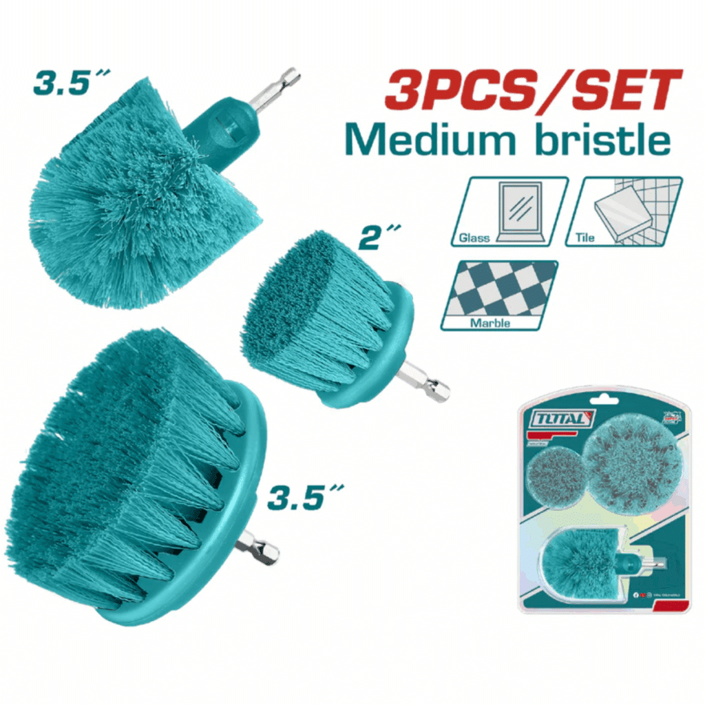 SET DE PUNTAS ESCOBILLAS PARA TALADRO 3PCS 1/4 HEX – TACM3001