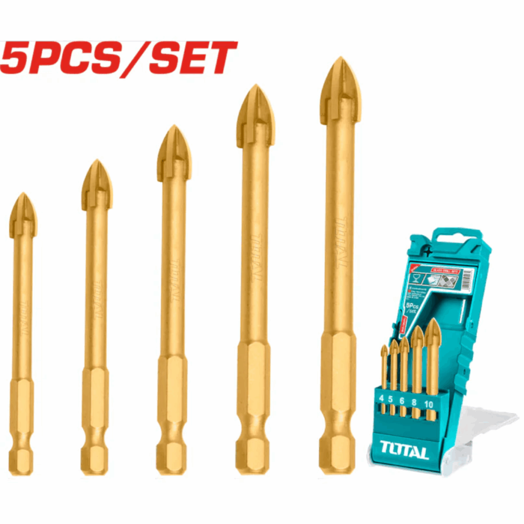 SET DE BROCAS P/VIDRIO 5PCS 4-10MM INDUSTRIAL – TACSD7256
