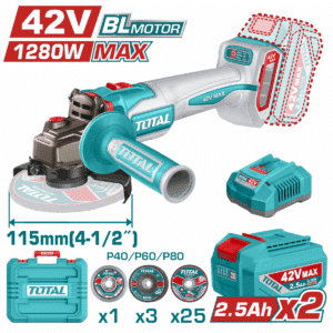 AMOLADORA 42V BLMOTOR 3000/6500/10000RPM 115MM M14 1280WMAX 2X2.5AH - TAGLI4128112