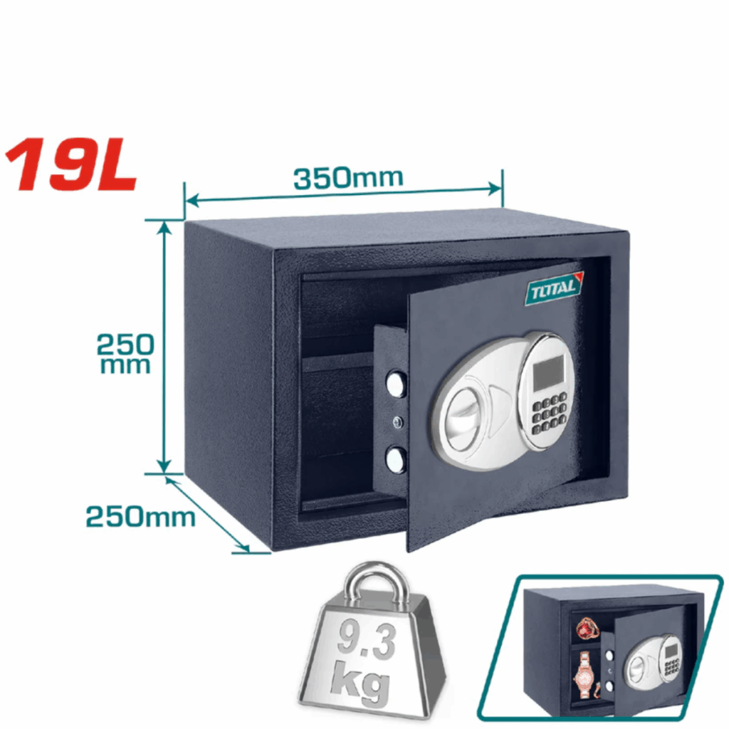 CAJA FUERTE ELECTRONICA 19L 350X250X250MM 9.3KG – TESF2501