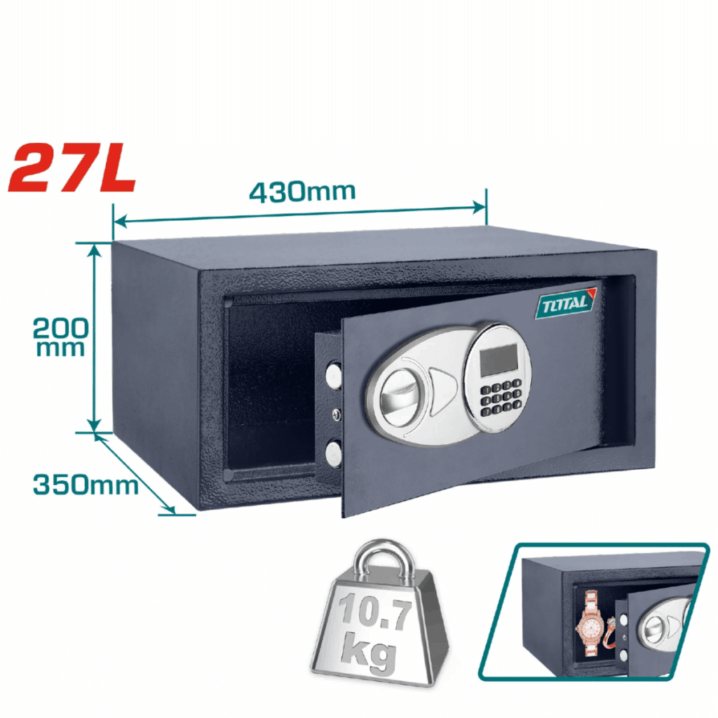 CAJA FUERTE ELECTRONICA 27L 430X350X200MM 10.7KG TOTAL- TESF3501