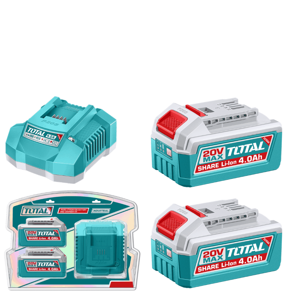 SET DE BATERIAS LI-ION 20V 4.0AH 2PCS + CARGADOR 4A INDUSTRIAL – TFBCPK2013
