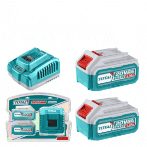 SET DE BATERIAS LI-ION 20V 5.0AH 2PCS + CARGADOR INDUSTRIAL - TFBCPK2513