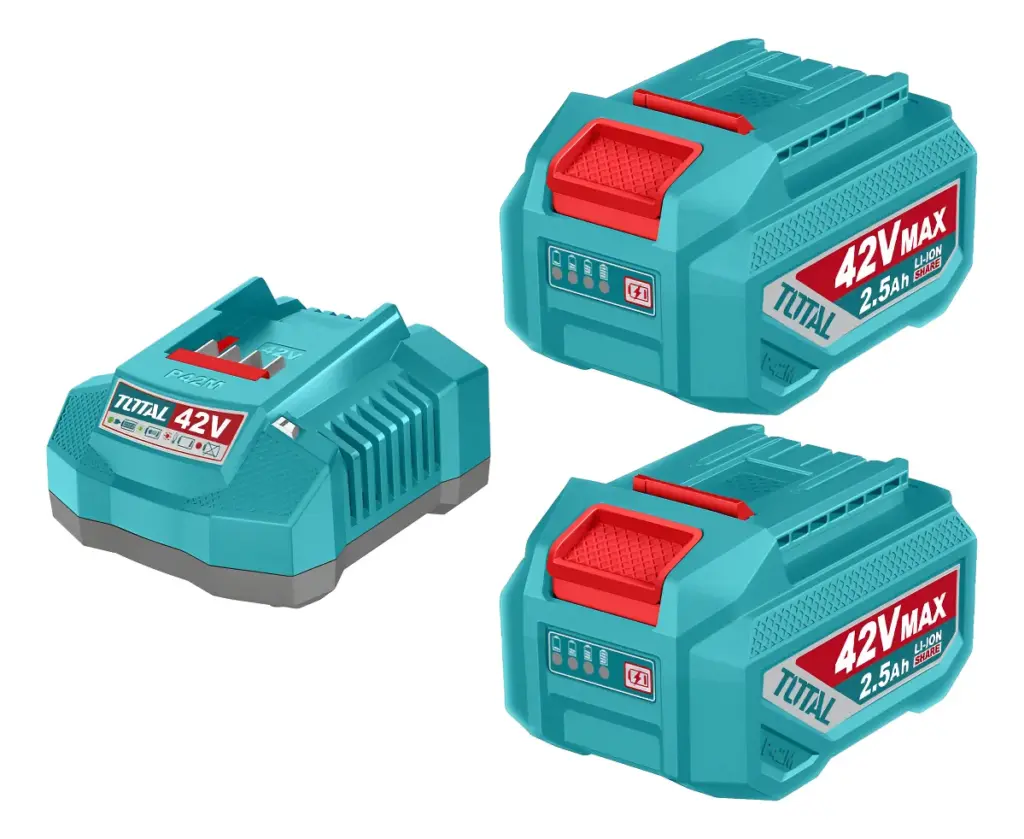 SET DE BATERIAS LI-ION 42V 2.5AH 2PCS + CARGADOR INDUSTRIAL – TFBCPM25221