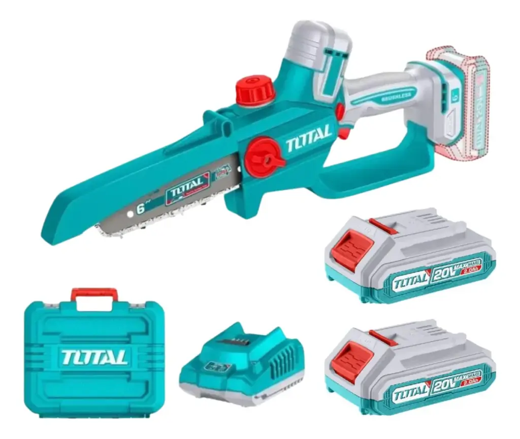 SIERRA DE CADENA LI-ION 20V 6″ 15CM 11M/S 2X2.0AH + MALETIN TOTAL- TGSLI20662