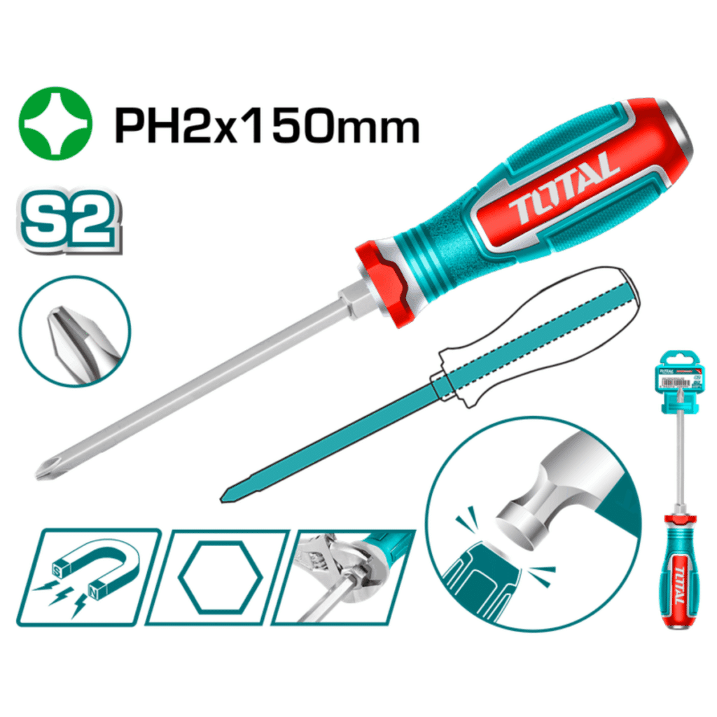 DESARMADOR DE GOLPE S2 PH2X150MM HEX MAGNETICO INDUSTRIAL – TGTPH2150